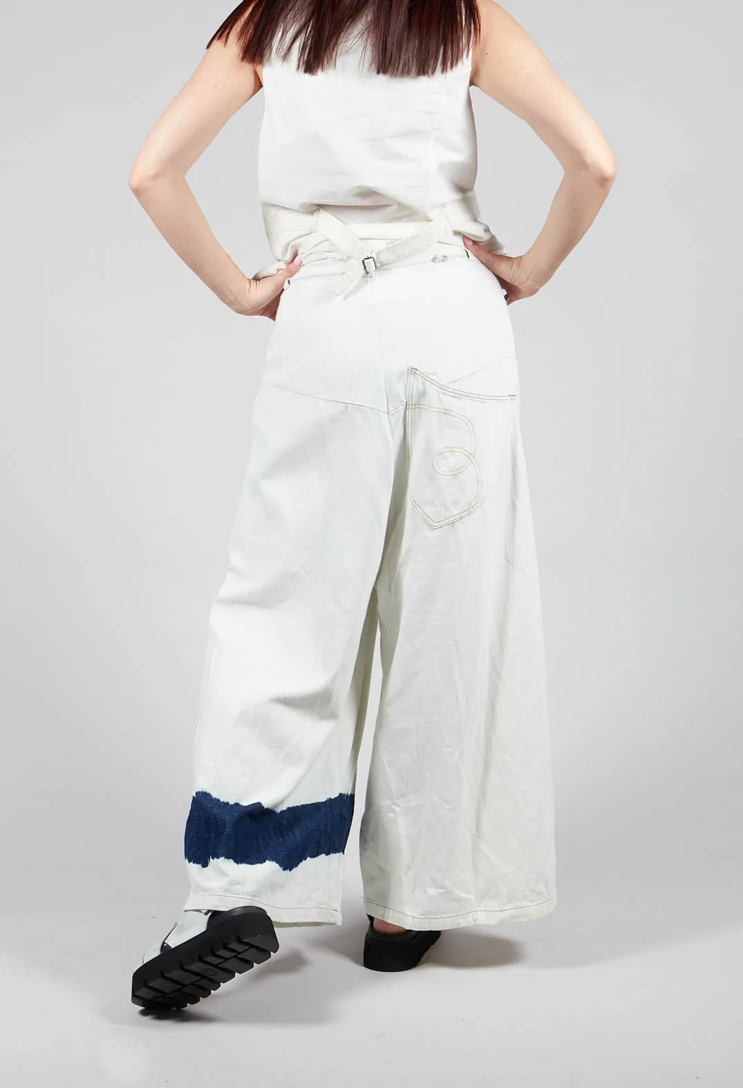 Off White Wide Leg Flared Denim Jeans