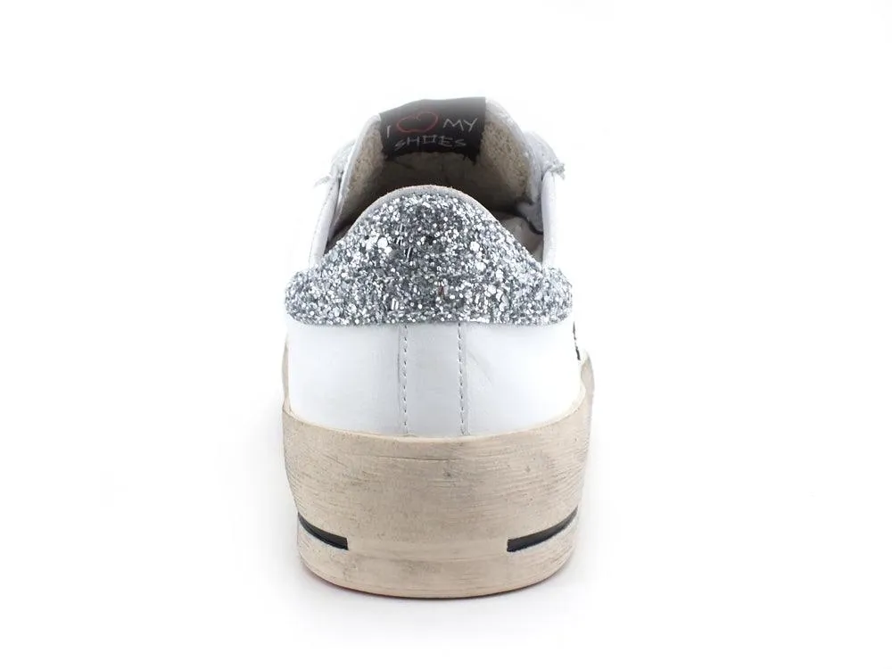 OKINAWA Low Plus Limited Glitter Sneaker - Bianco Nero Argento 1872