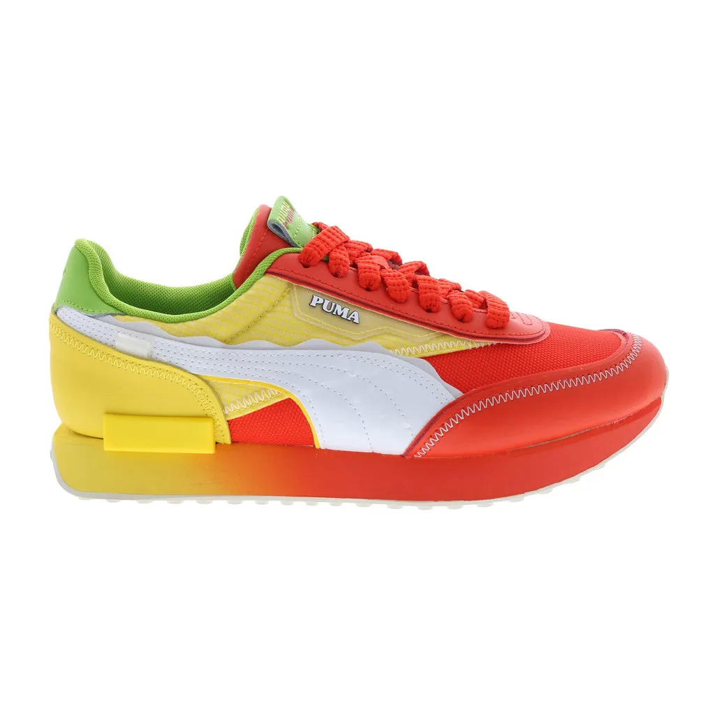 Orange Leather Lifestyle Sneakers Shoes for Men by Puma Future Rider Cantina 38801701