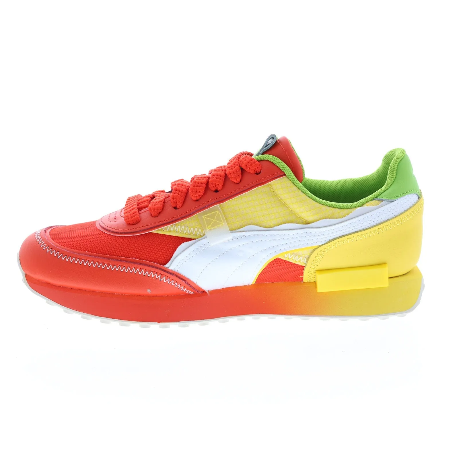 Orange Leather Lifestyle Sneakers Shoes for Men by Puma Future Rider Cantina 38801701