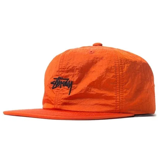 Orange Stussy Stock Nylon Strapback Cap