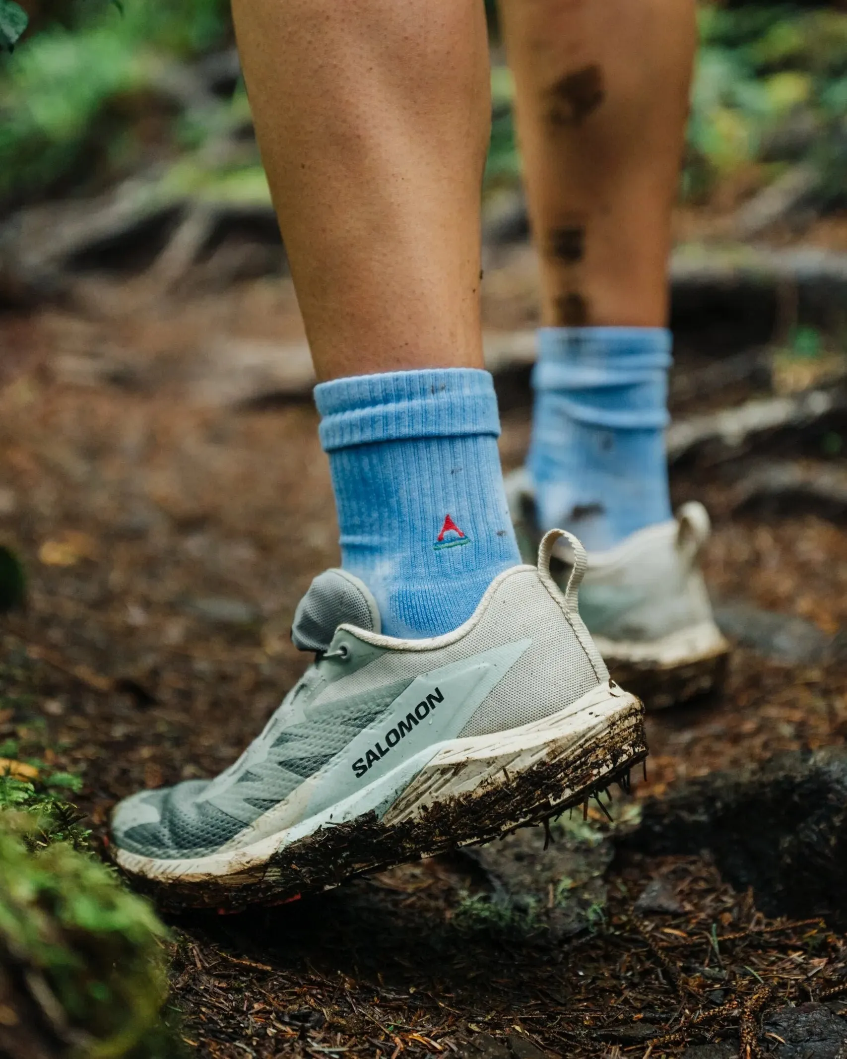 Organic Tie Dye Cornflower Crew Socks