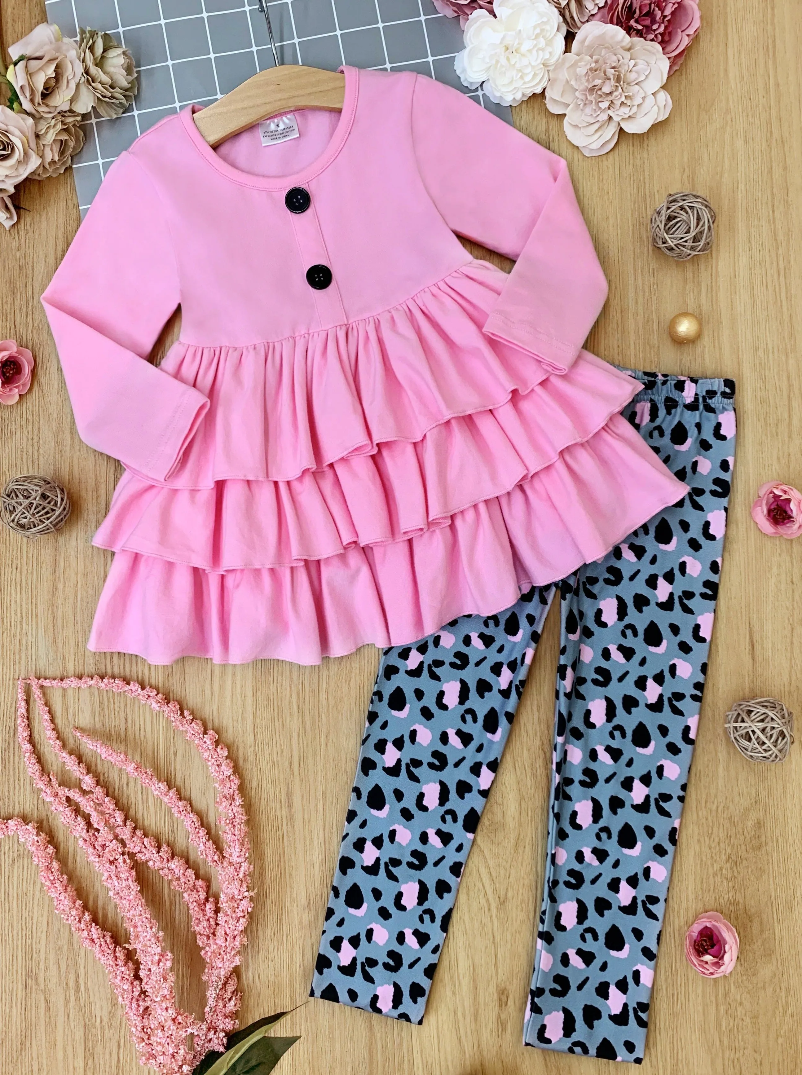 Pink Leopard Legging Set - Shop Now!