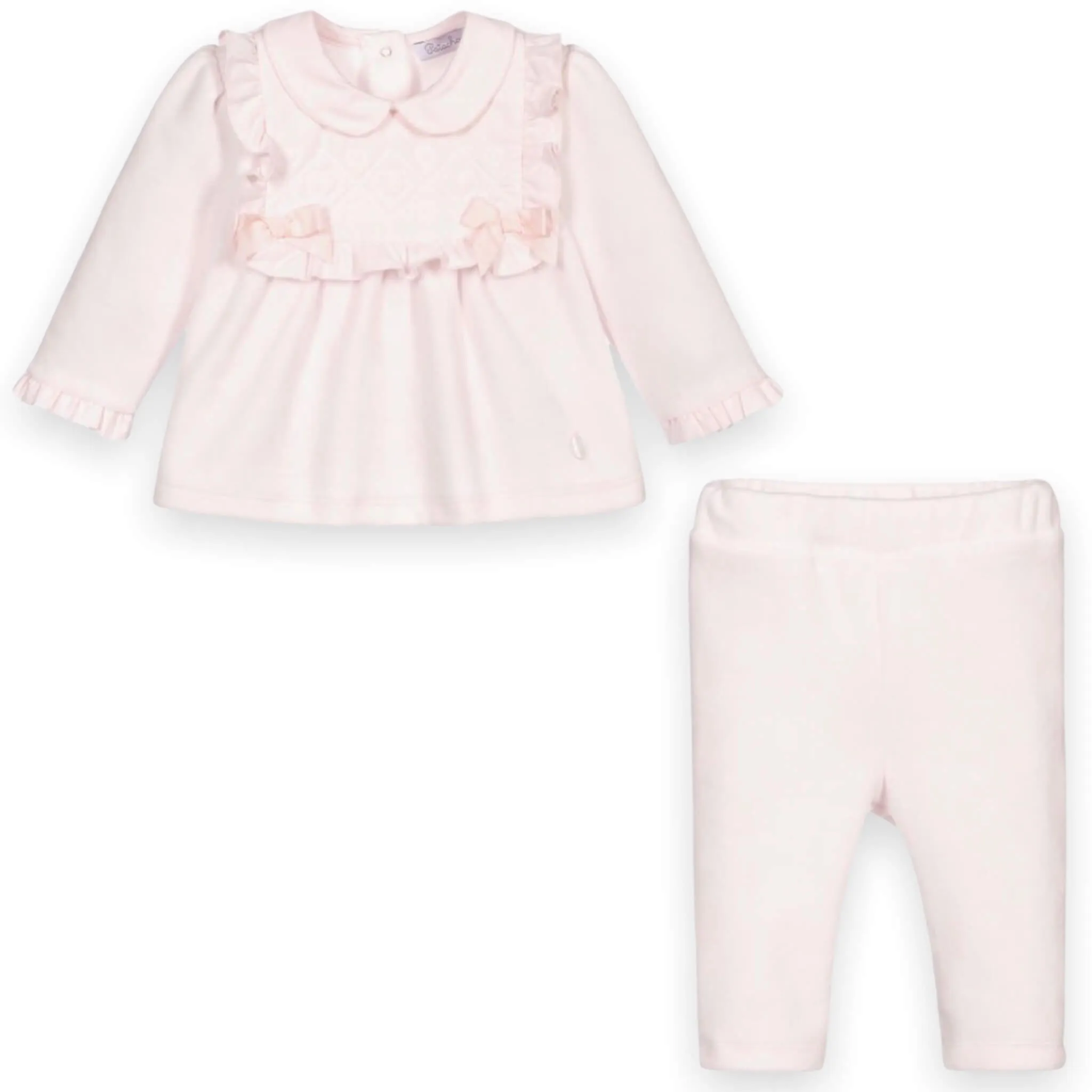 Pink Velour Baby Girl Outfit by Patachou - Size 1M