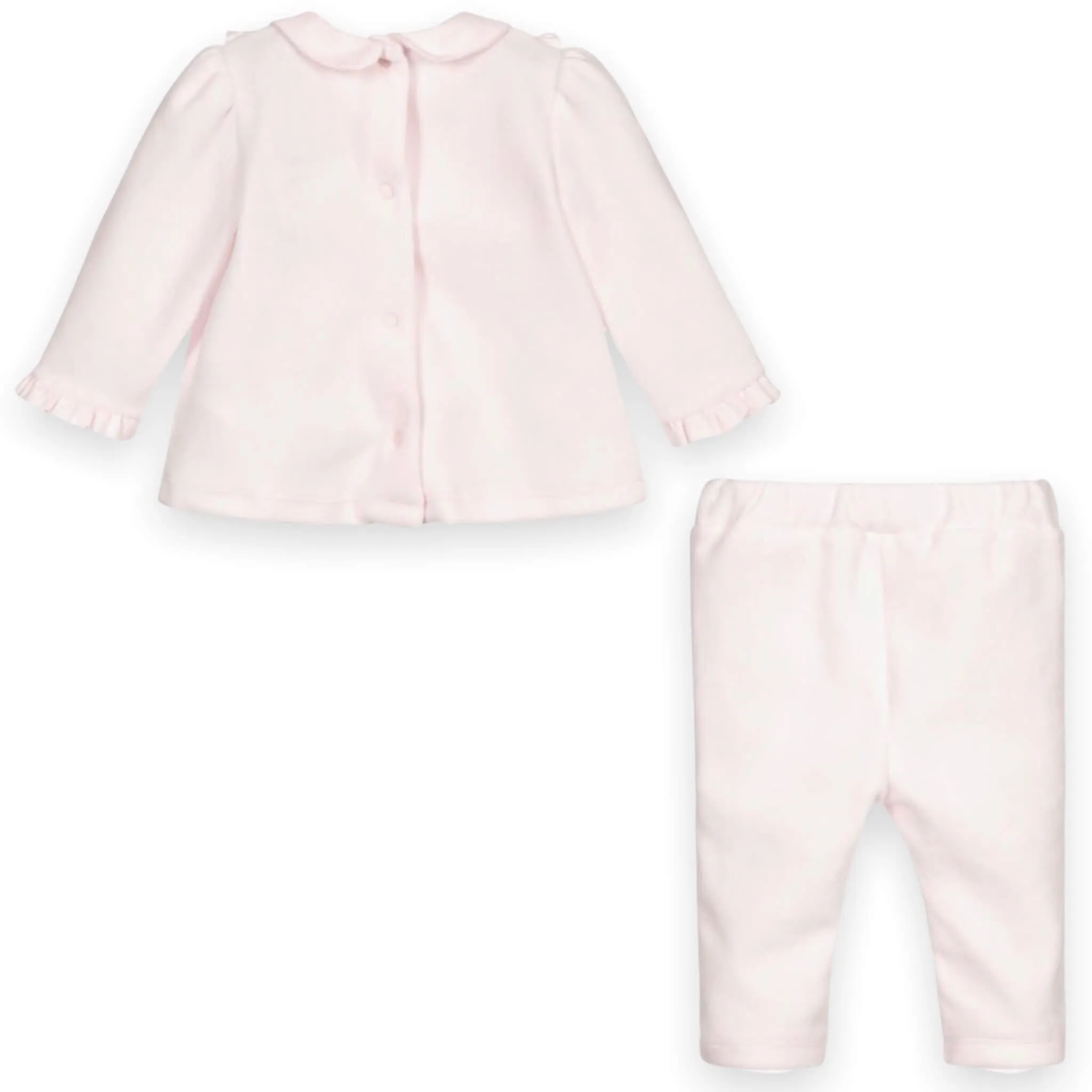 Pink Velour Baby Girl Outfit by Patachou - Size 1M