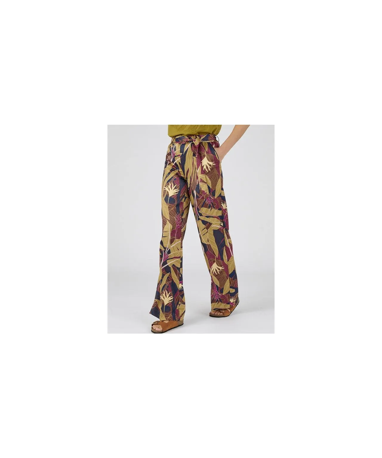 Wide-leg Printed Trousers