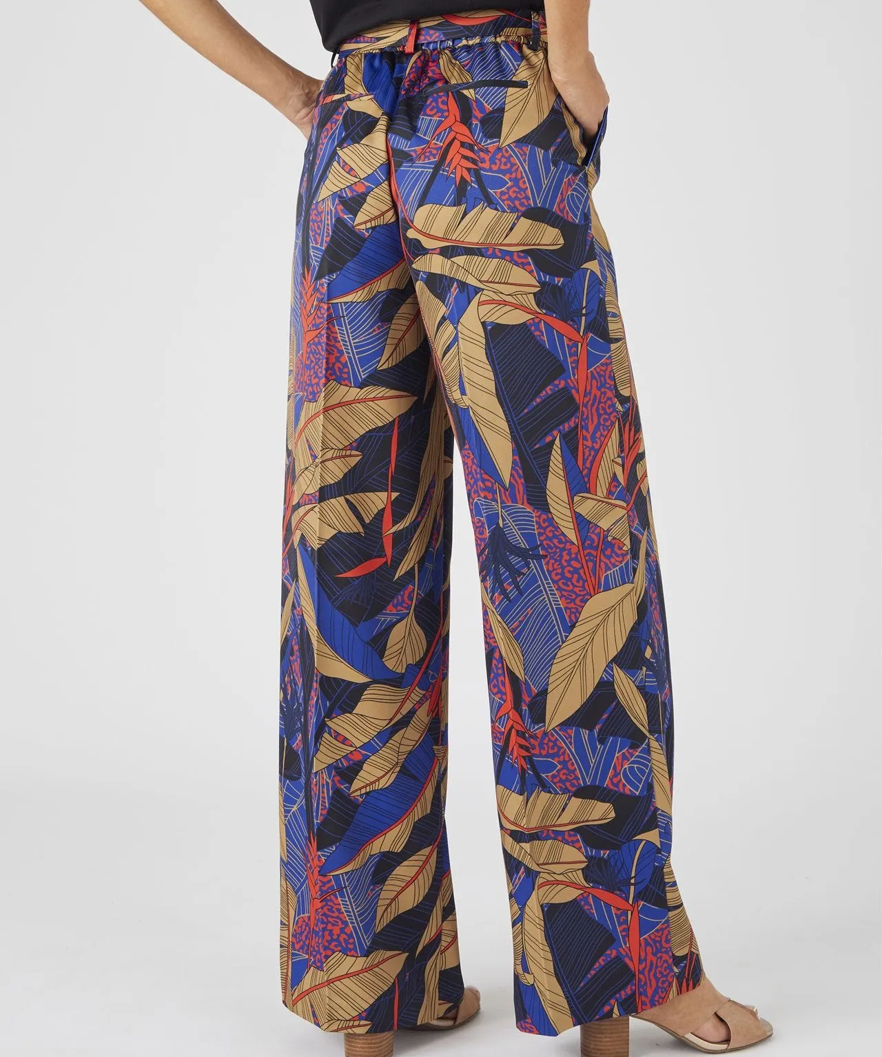 Wide-leg Printed Trousers