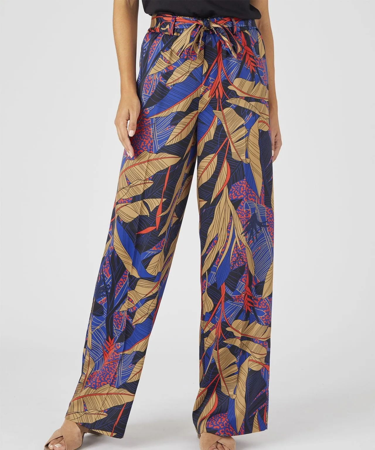 Wide-leg Printed Trousers