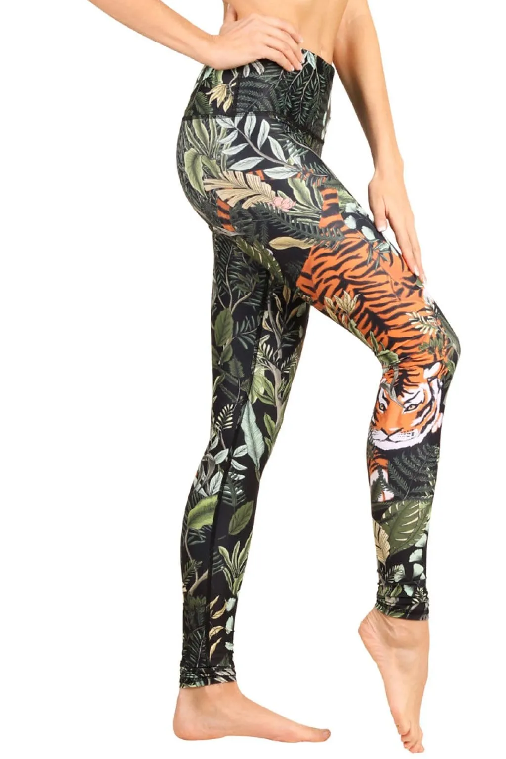 Printed Yoga Leggings with Rawr Design