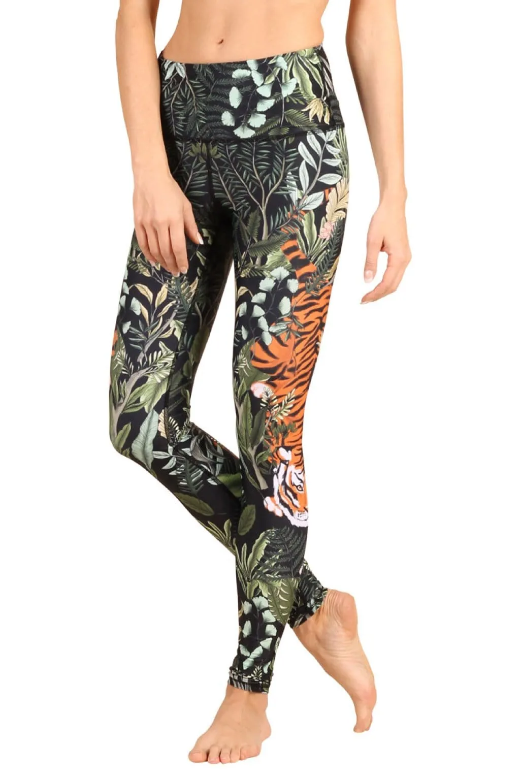 Printed Yoga Leggings with Rawr Design