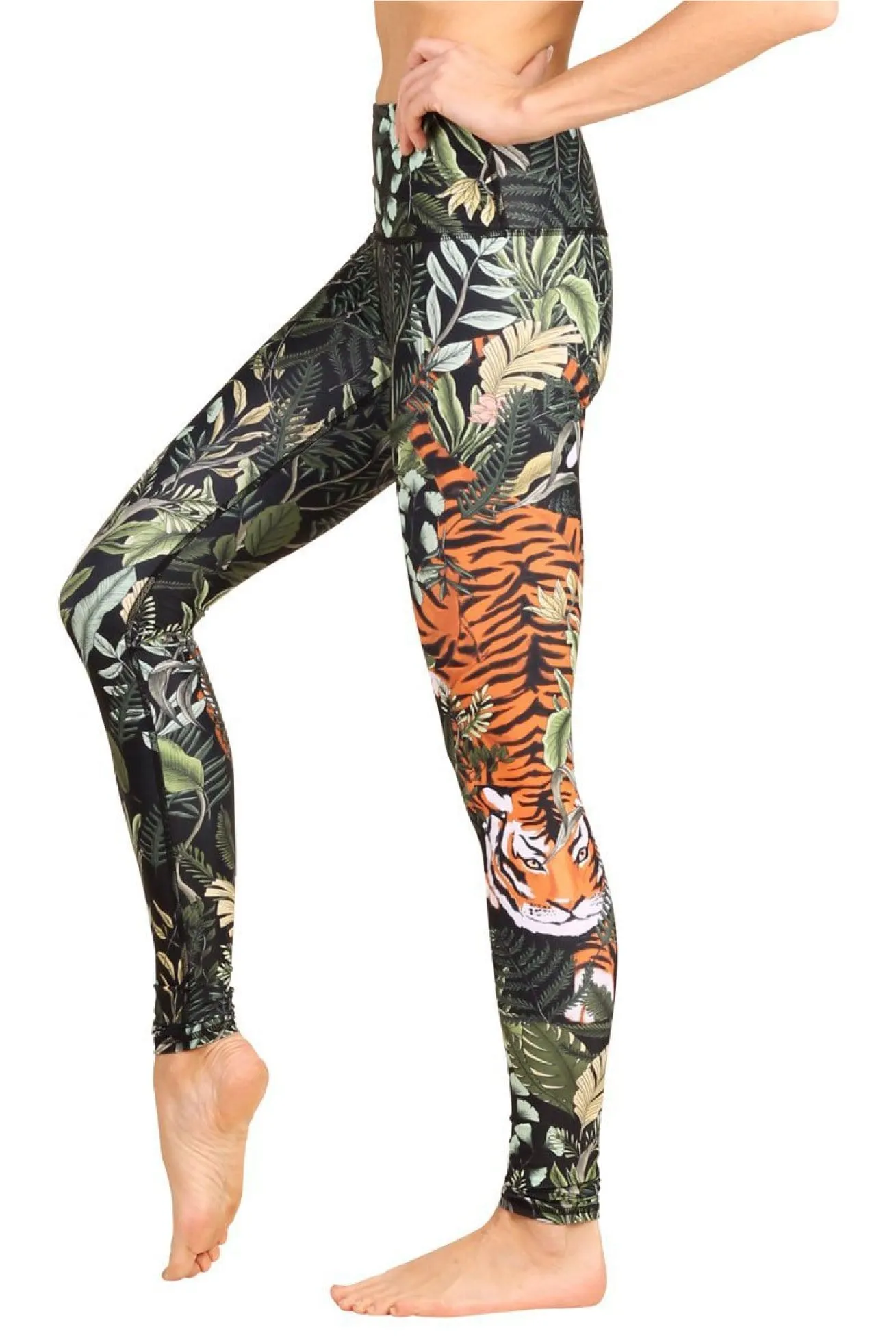 Printed Yoga Leggings with Rawr Design