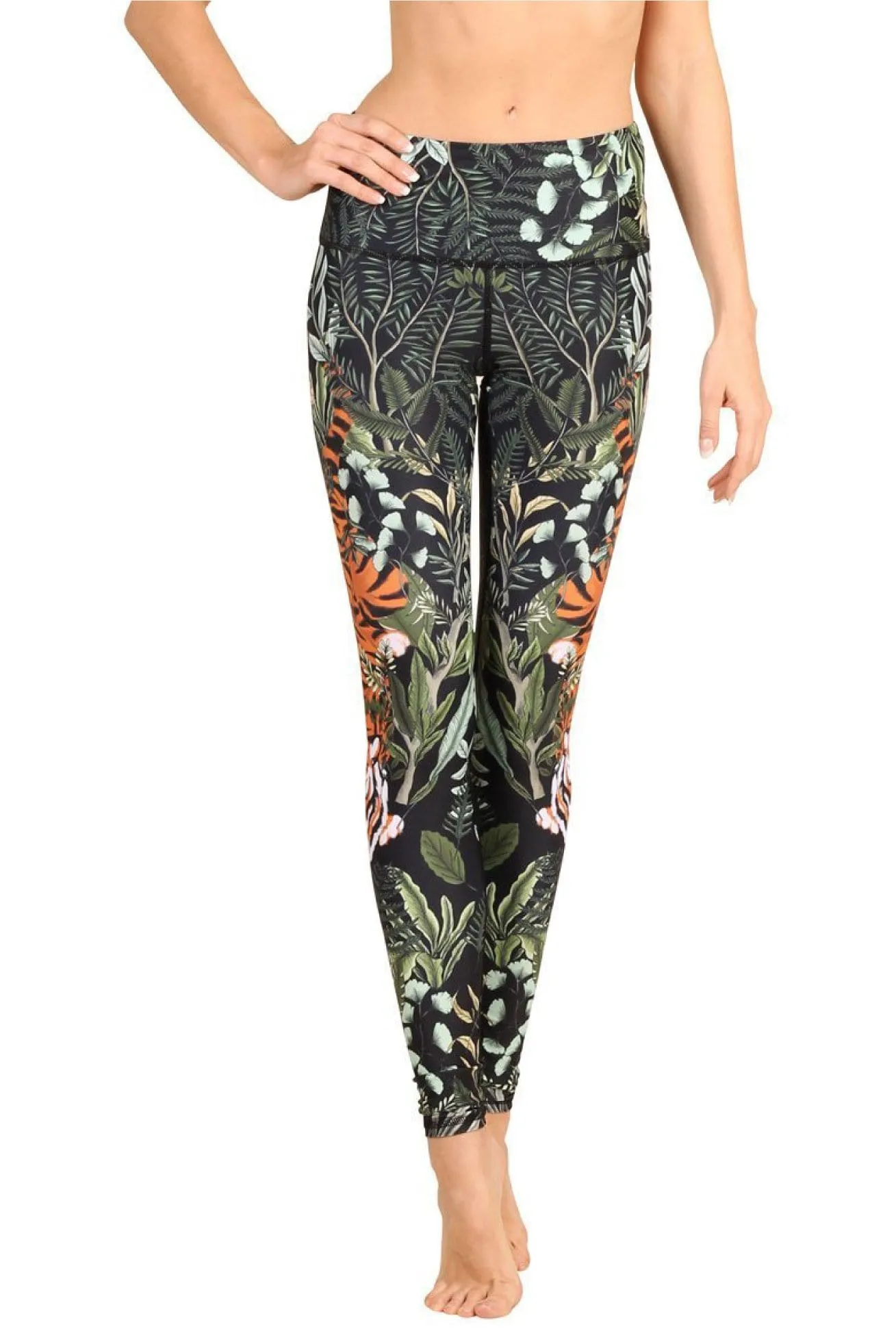 Printed Yoga Leggings with Rawr Design