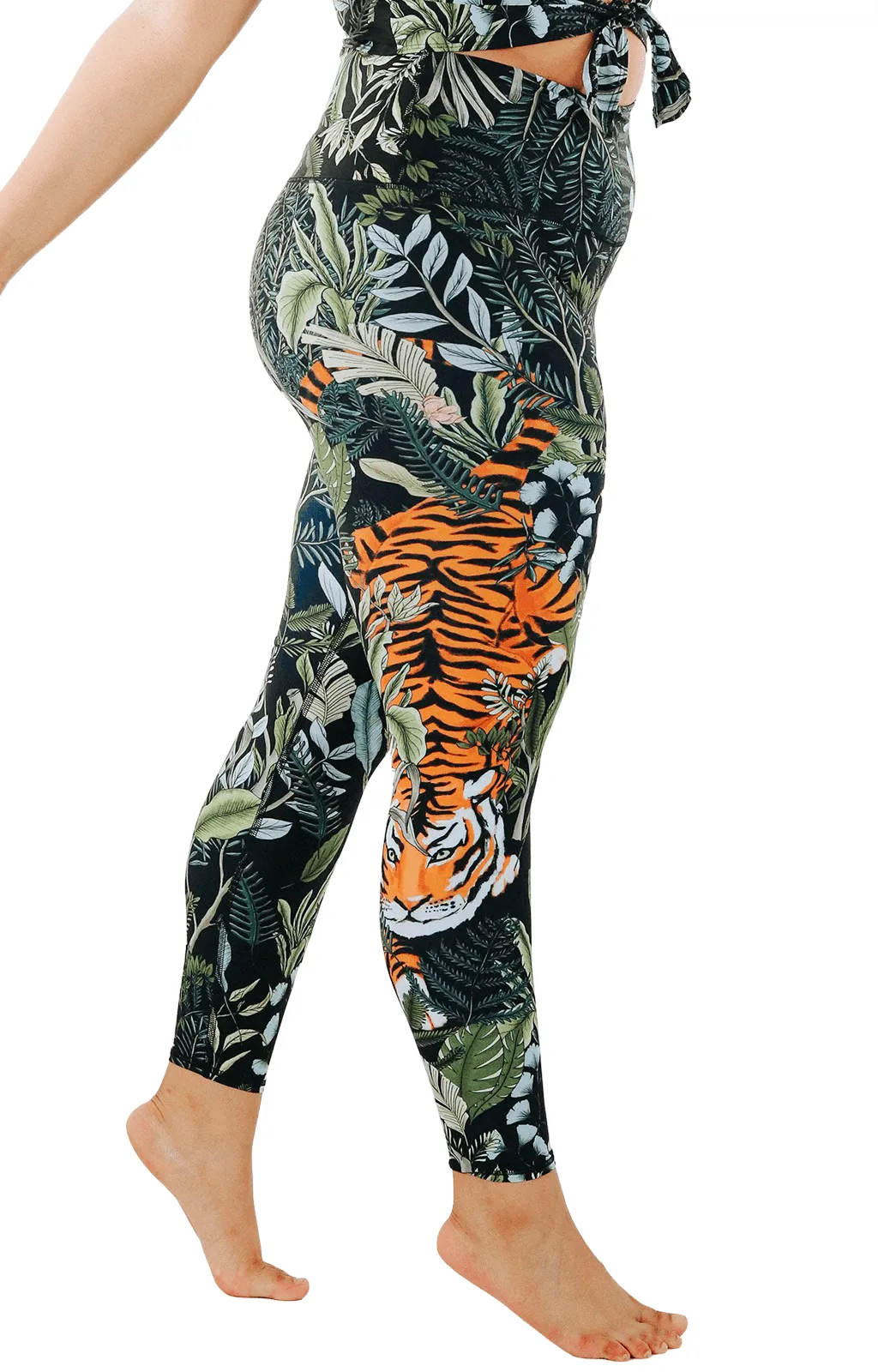 Printed Yoga Leggings with Rawr Design