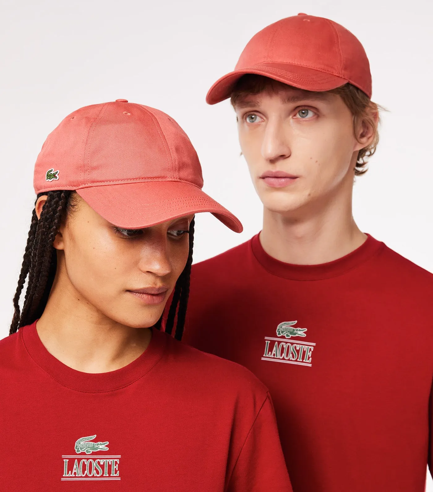 Red Lacoste Unisex Organic Cotton Twill Cap - Sierra Red