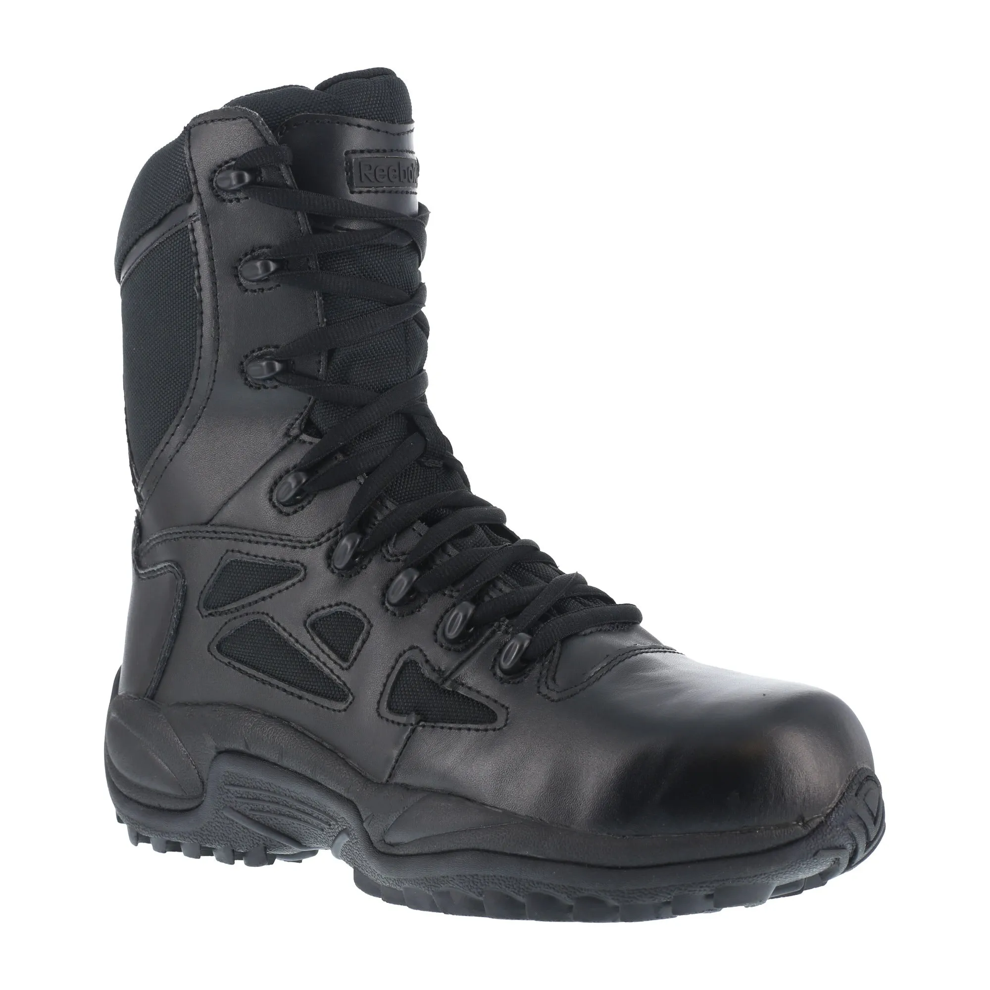 Reebok Men's Black Leather Tactical Boots Rapid Response RB Comp Toe - Top Rated Boots for Tactical Jobs