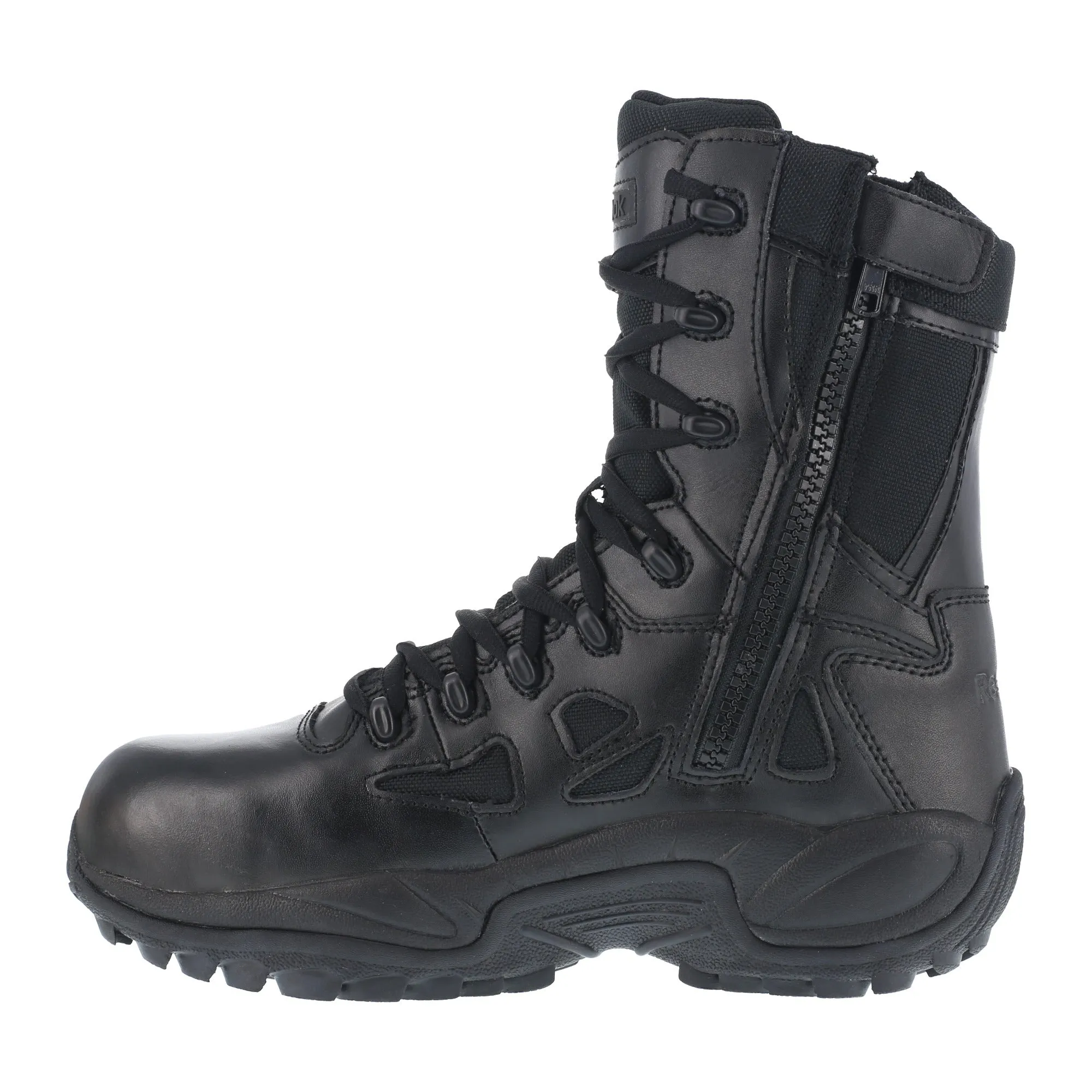 Reebok Men's Black Leather Tactical Boots Rapid Response RB Comp Toe - Top Rated Boots for Tactical Jobs