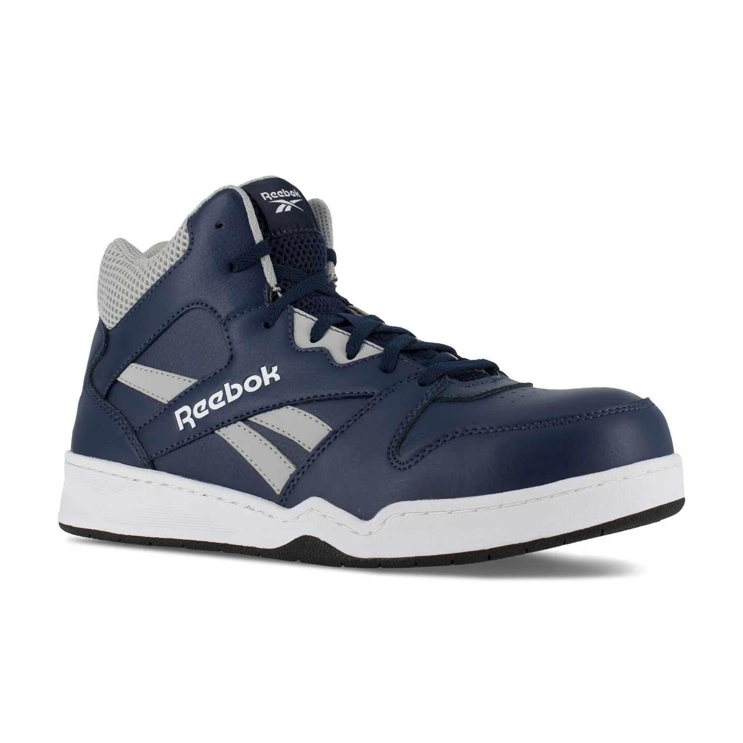 Reebok Men's Navy Grey Leather Work Boots High Top Sneaker CT