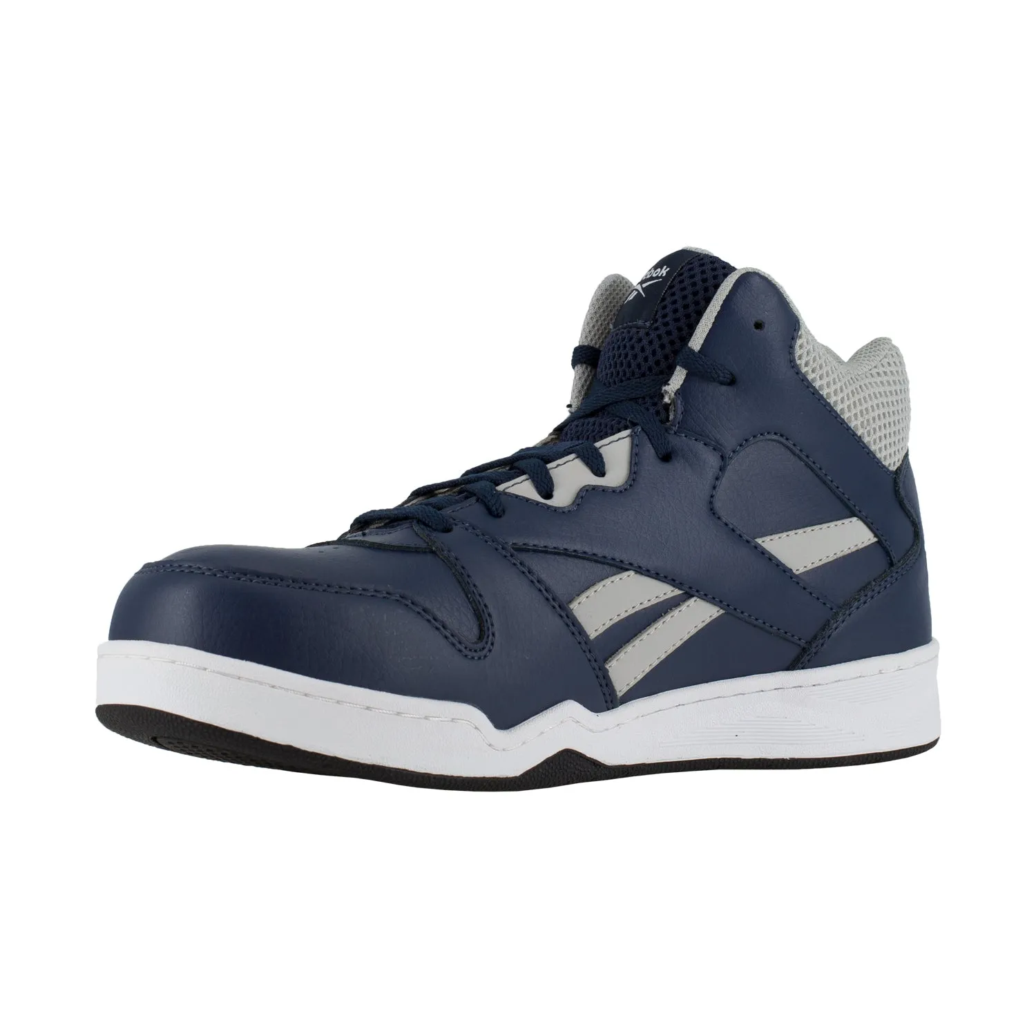 Reebok Men's Navy Grey Leather Work Boots High Top Sneaker CT