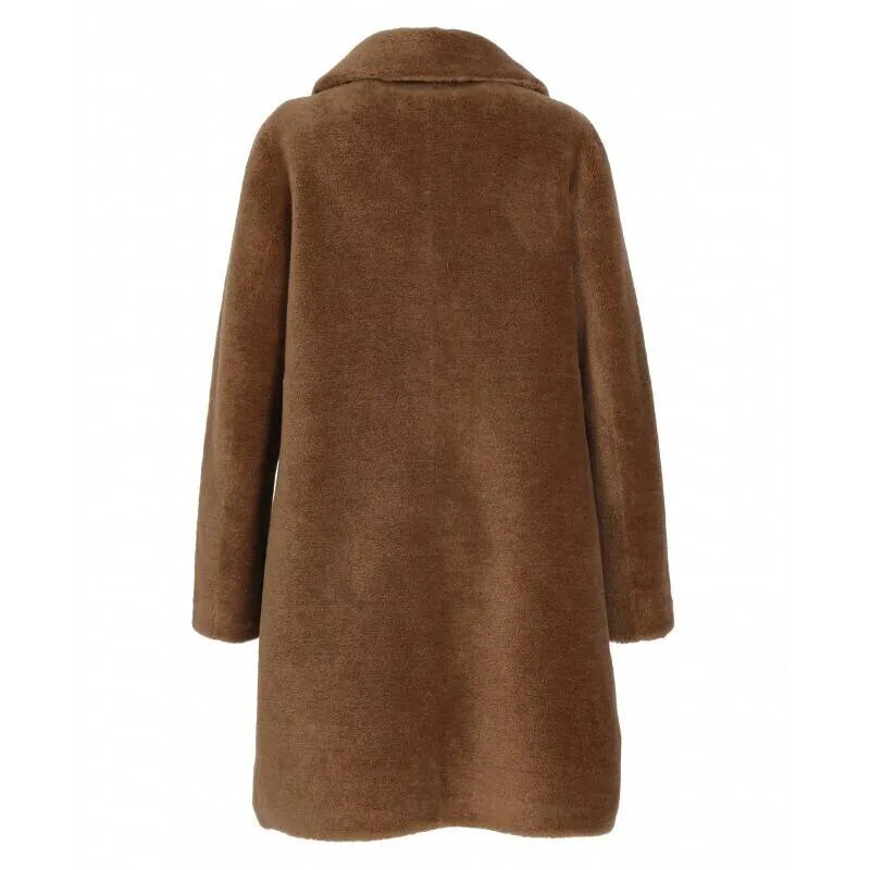 Reversible cognac wool coat 64006