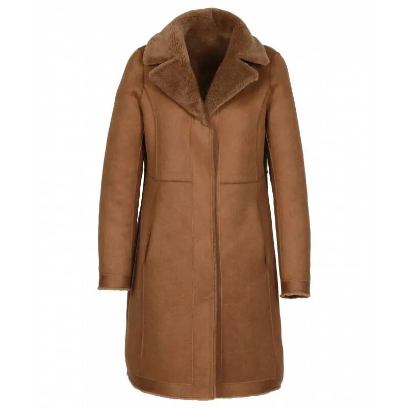 Reversible cognac wool coat 64006