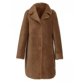 Reversible cognac wool coat 64006