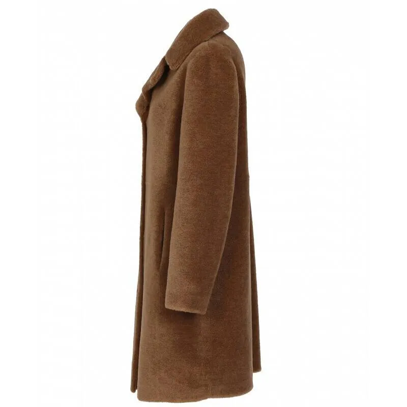 Reversible cognac wool coat 64006