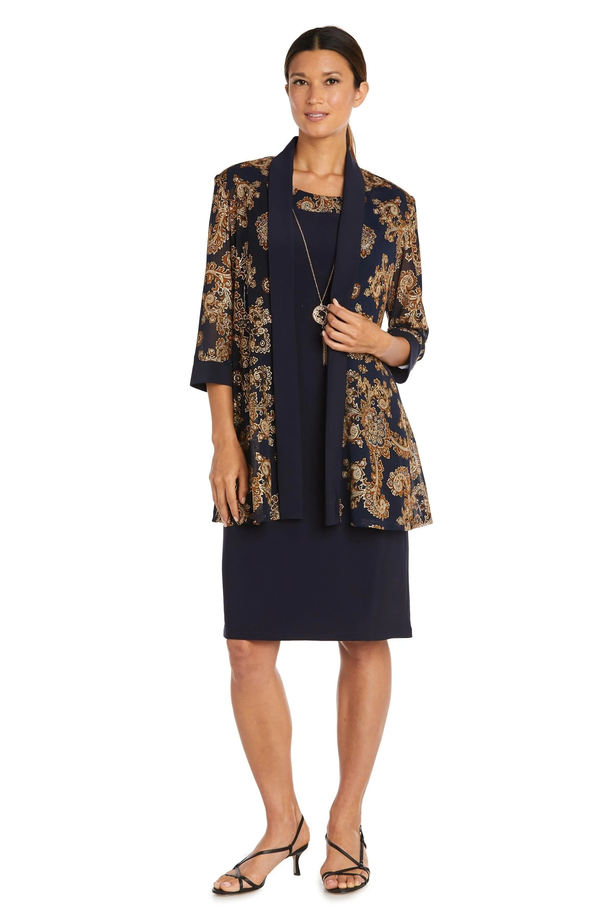 R&M Richards 9033 Floral Print Two Piece Jacket Dress