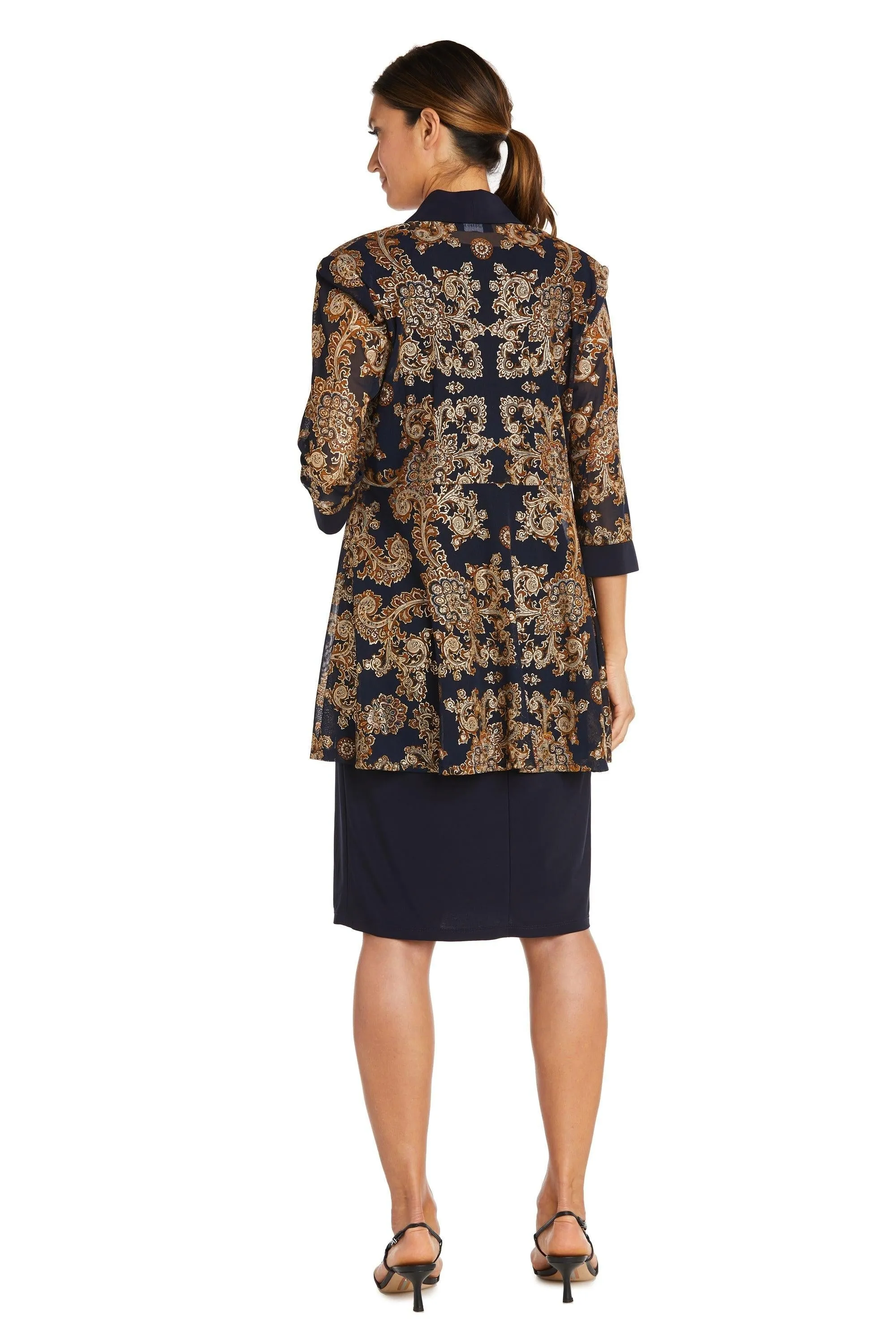 R&M Richards 9033 Floral Print Two Piece Jacket Dress