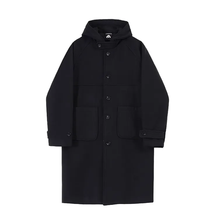 RT No. 10615 HOODED WOOLEN COAT JK