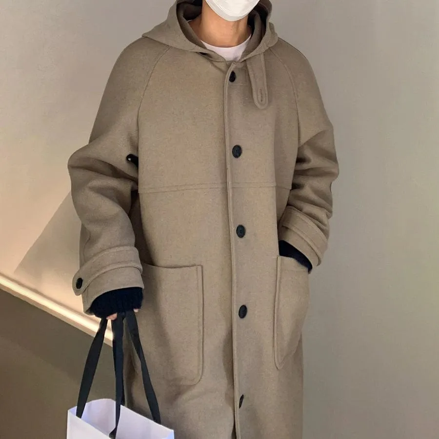 RT No. 10615 HOODED WOOLEN COAT JK