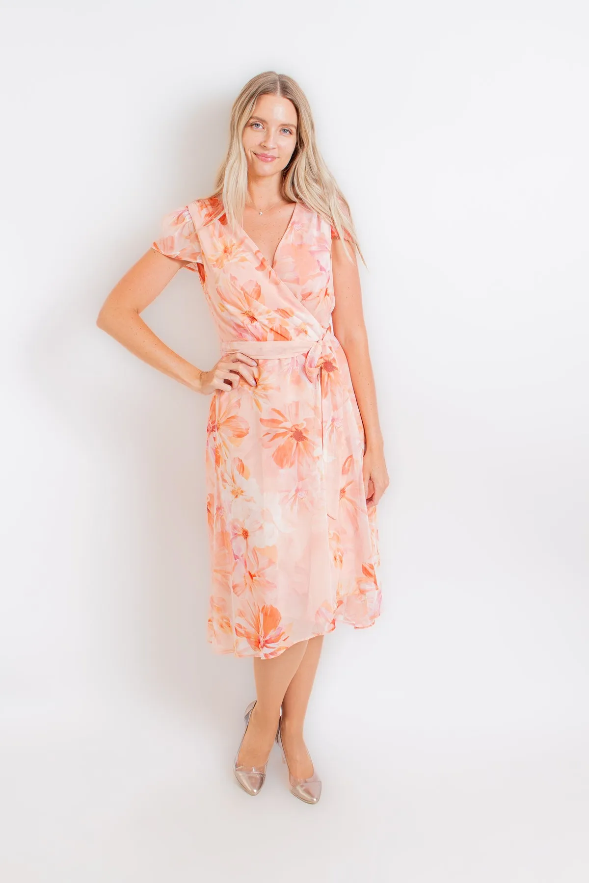 Ruffled Apricot Dress