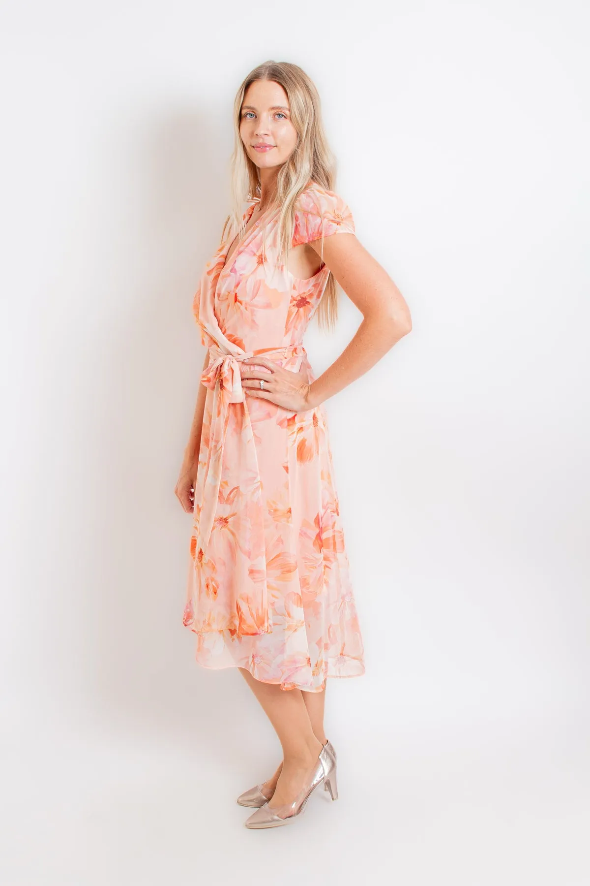 Ruffled Apricot Dress