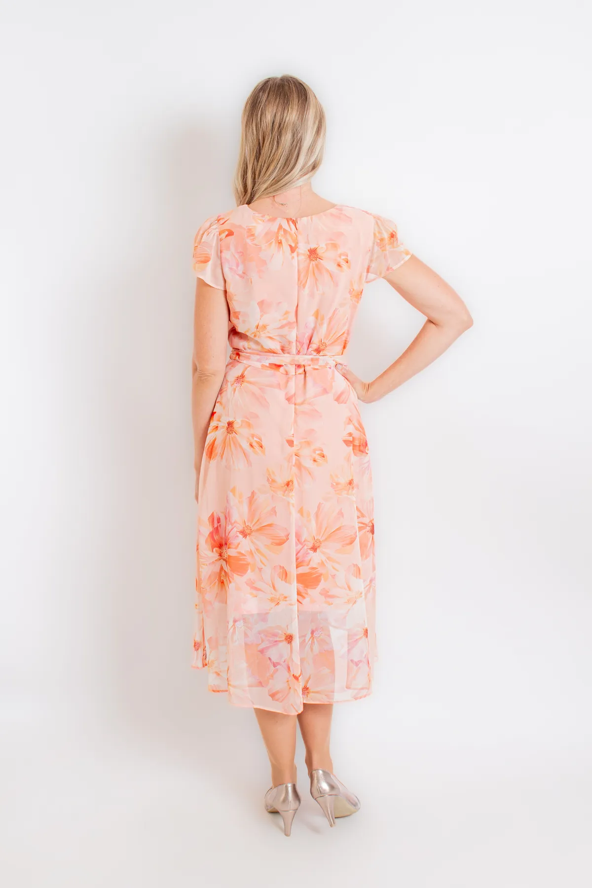 Ruffled Apricot Dress