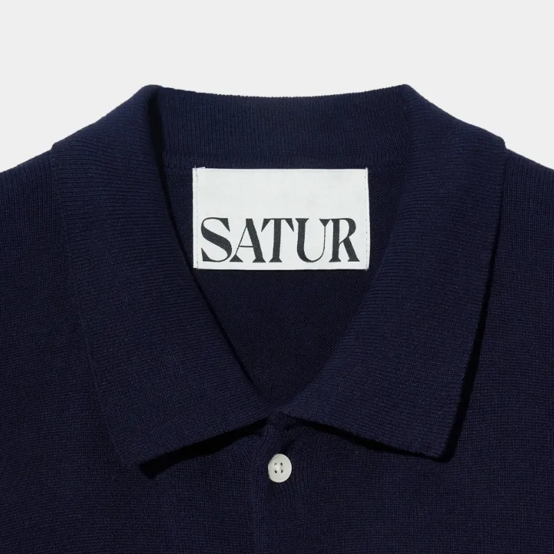 SATUR Plain Cotton Short Sleeves Logo Street Style Cardigans