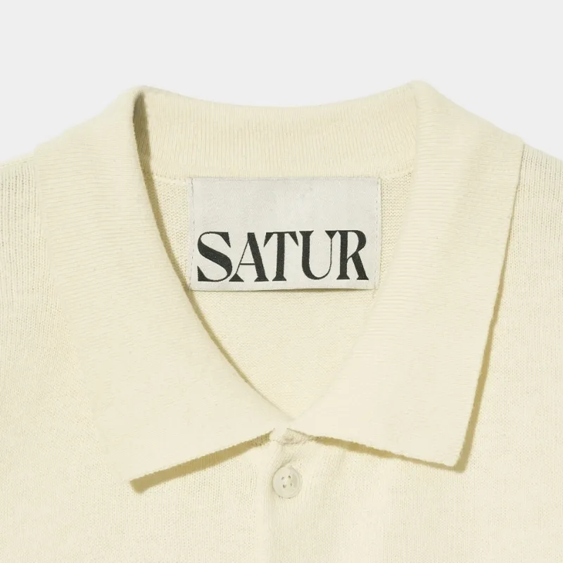 SATUR Plain Cotton Short Sleeves Logo Street Style Cardigans