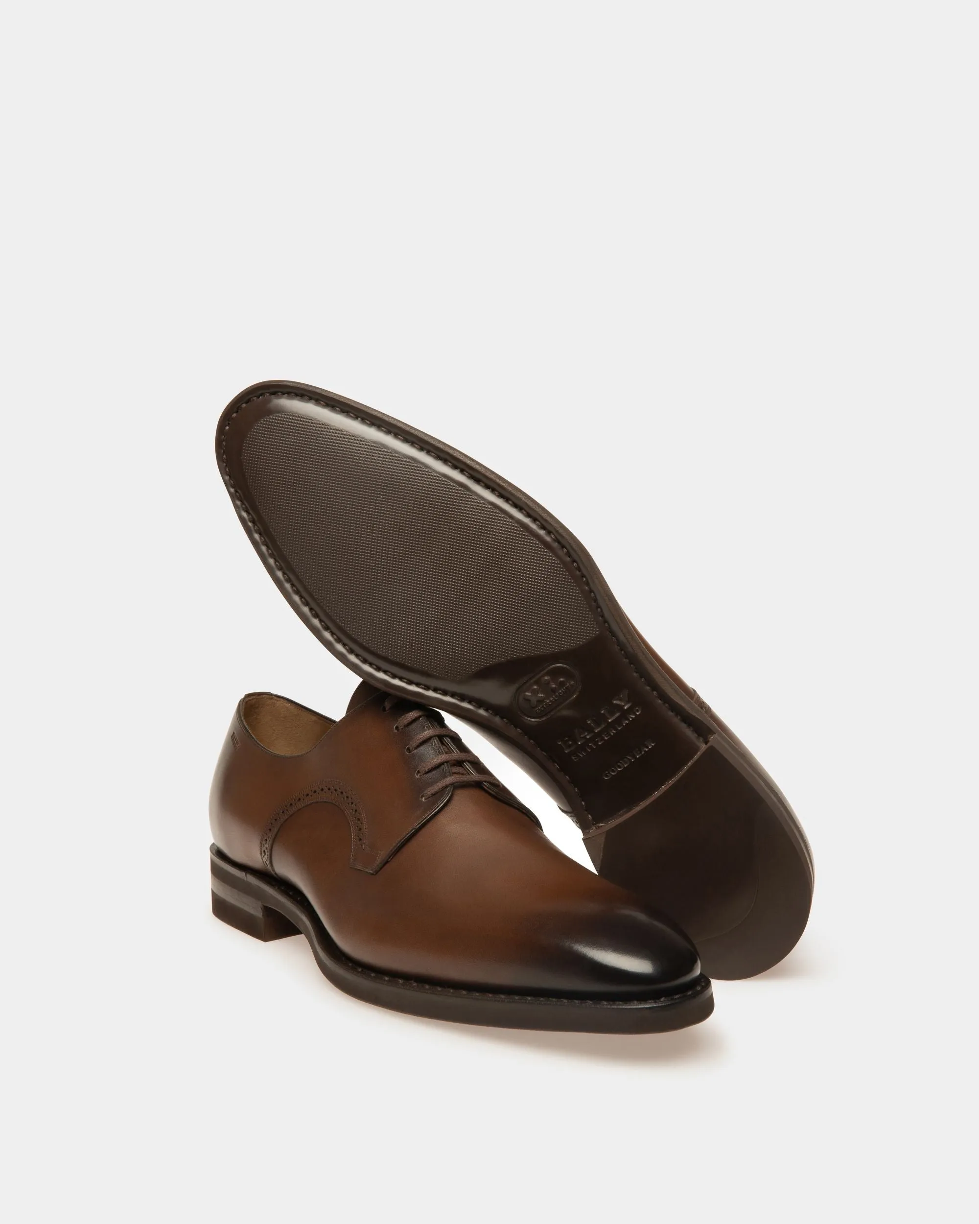 Brown Leather Novo Derby Shoes by Scribe