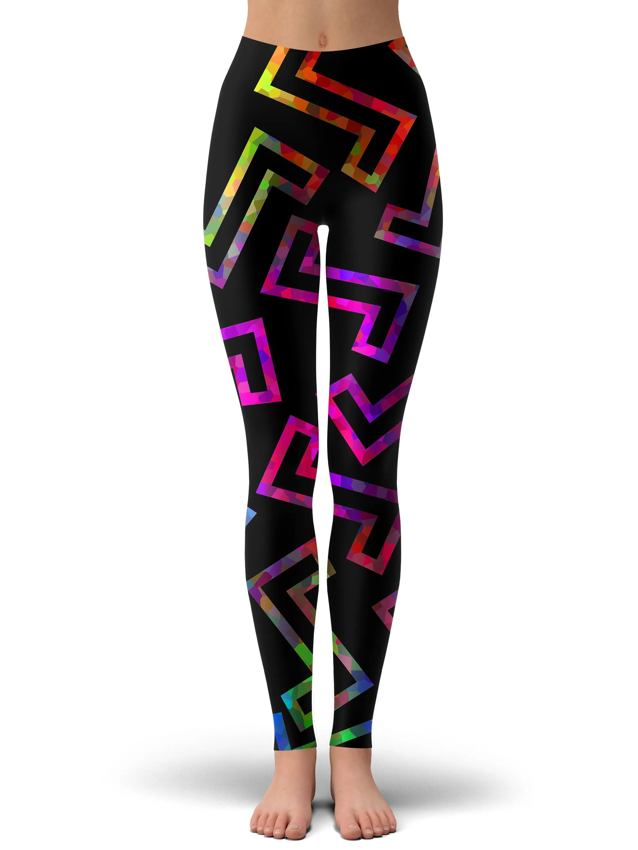 Shiny Geometric Print Leggings