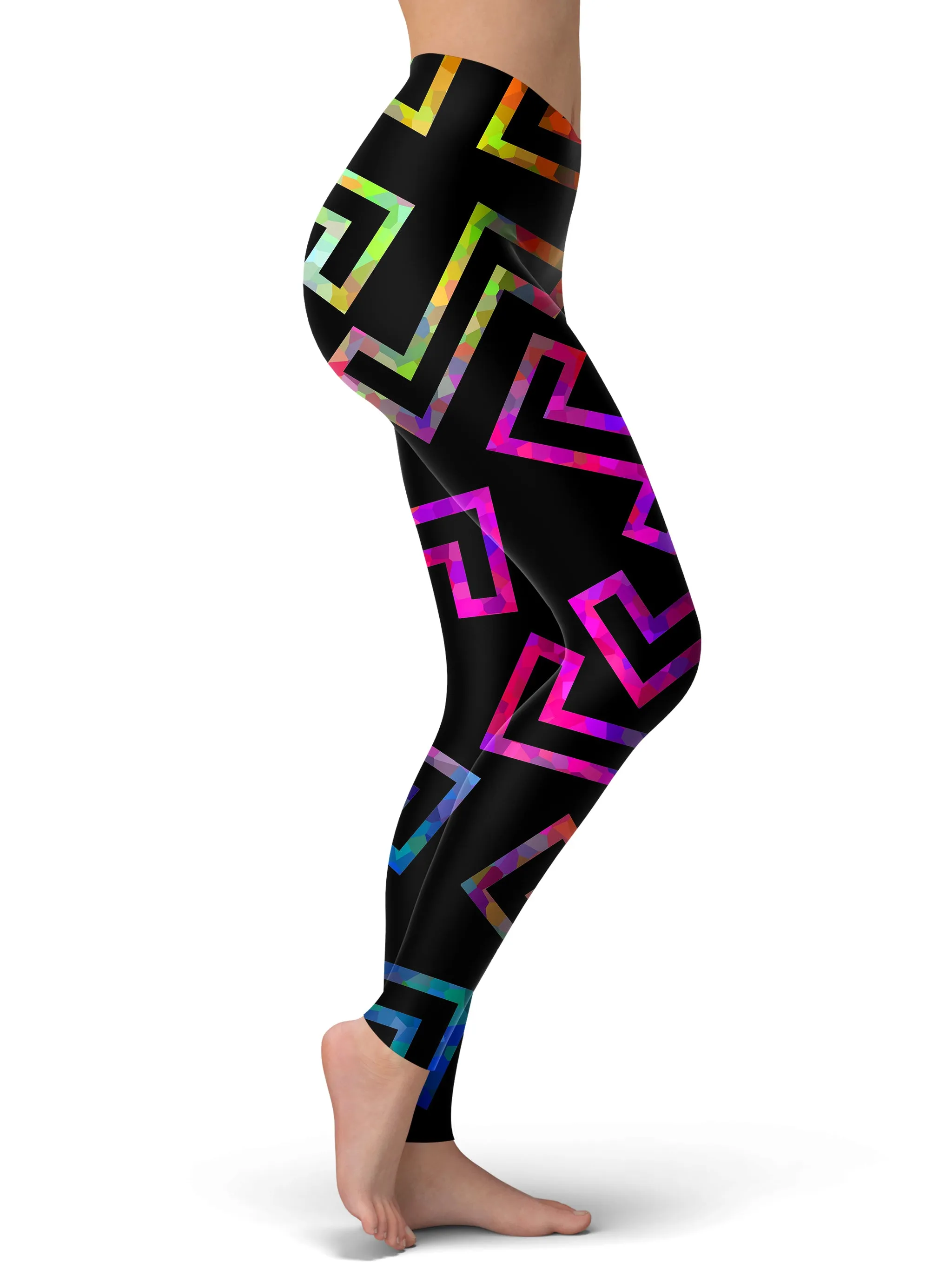 Shiny Geometric Print Leggings