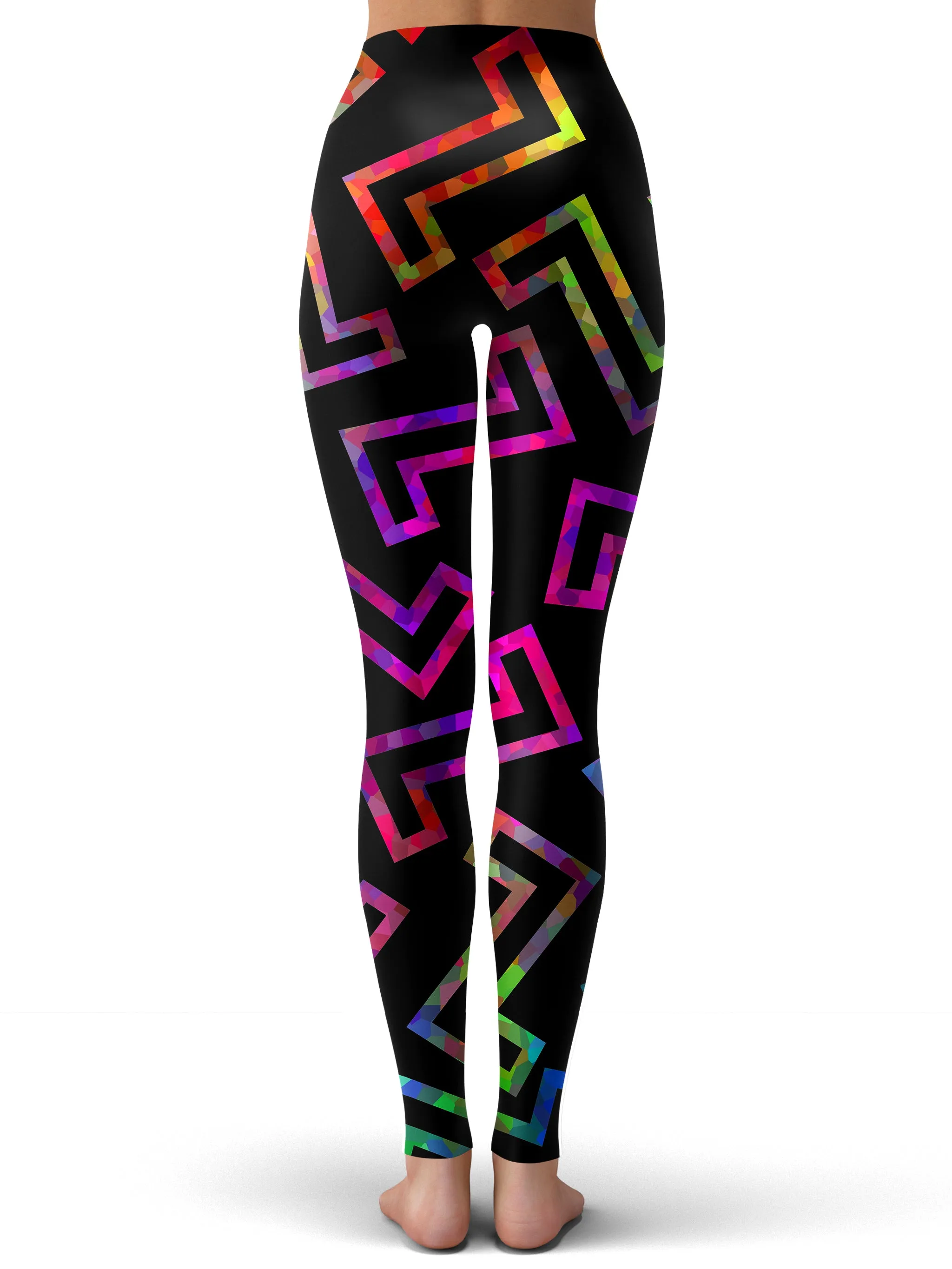 Shiny Geometric Print Leggings