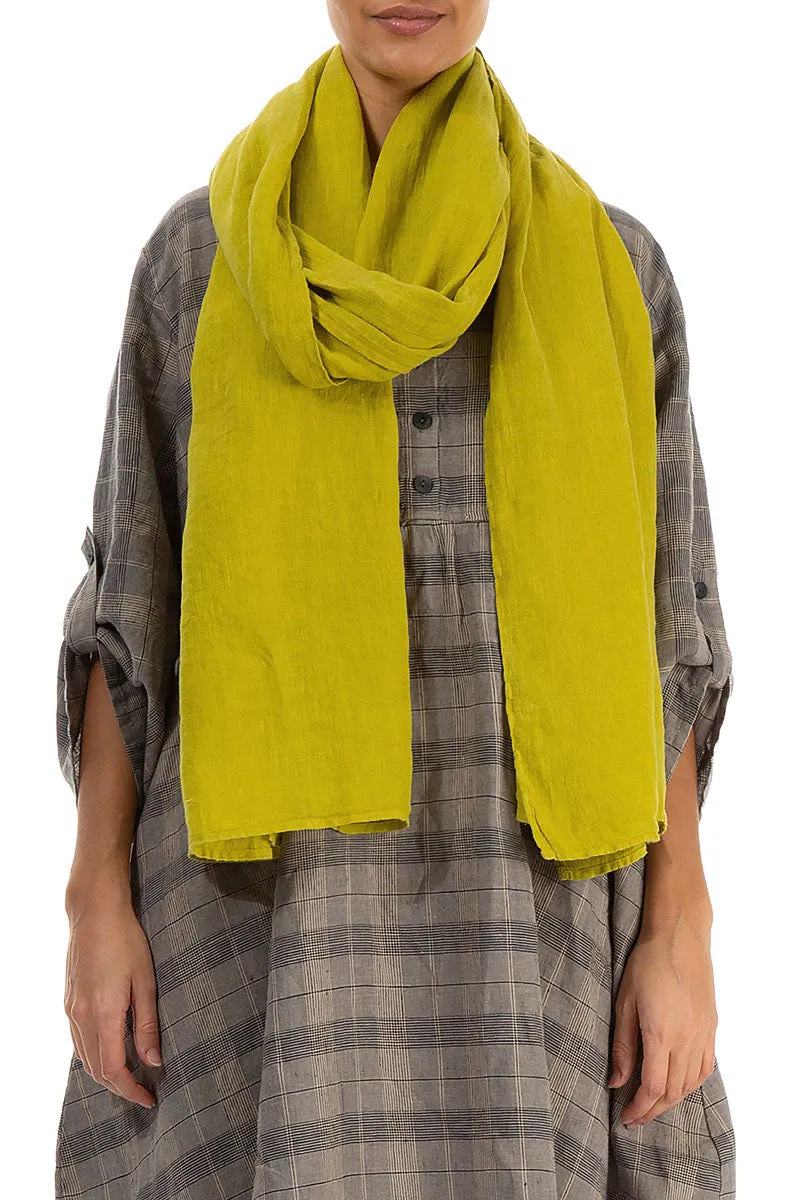 Soft Gauze Linen Scarf - Cyber Lime