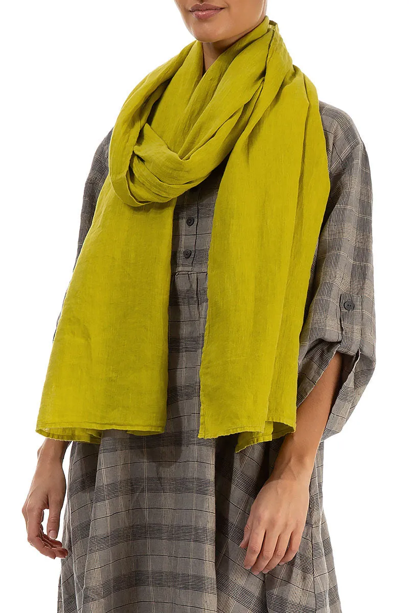 Soft Gauze Linen Scarf - Cyber Lime