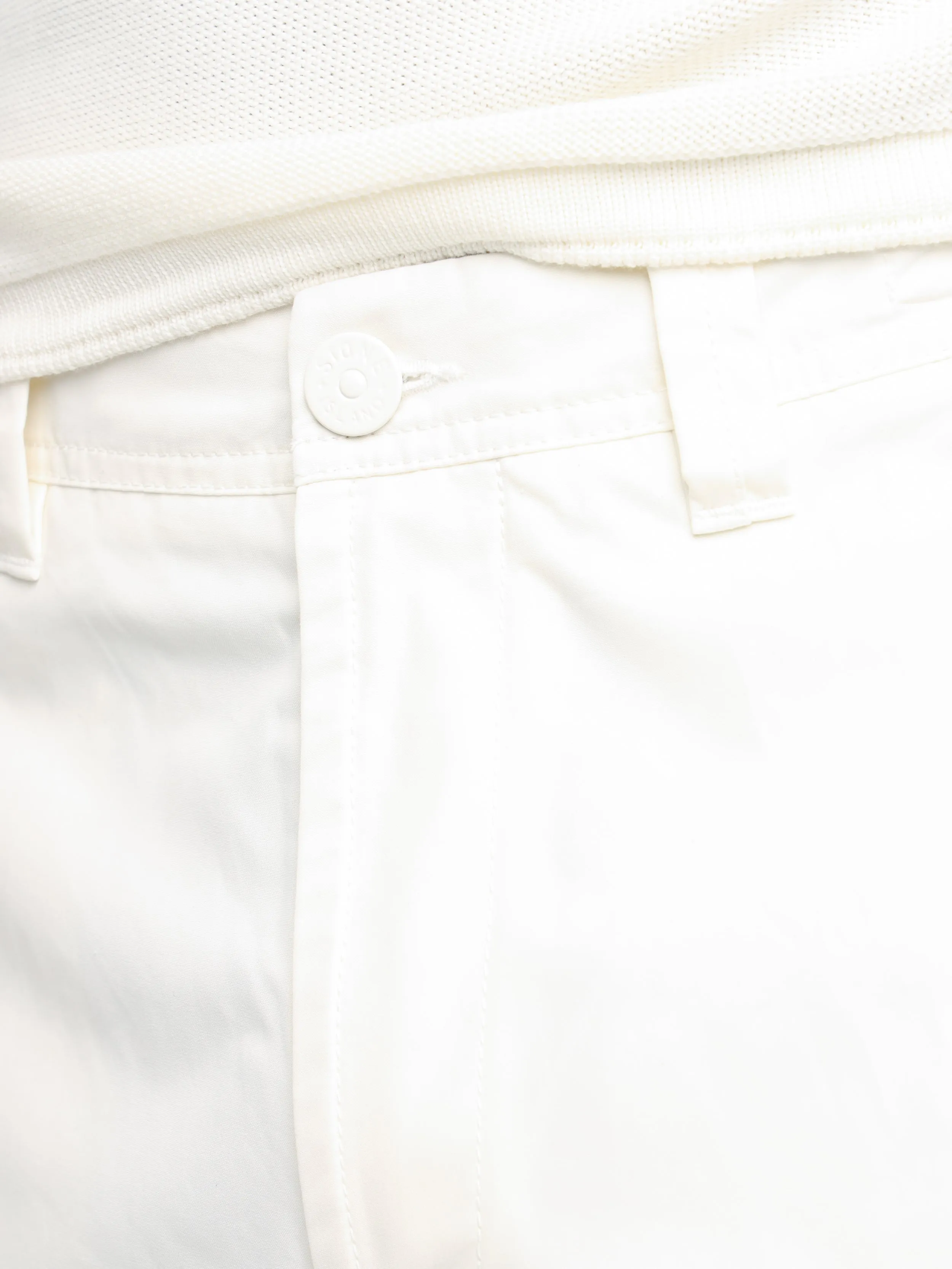 Stone Island White Waterproof Cotton Canvas Cargo Pants