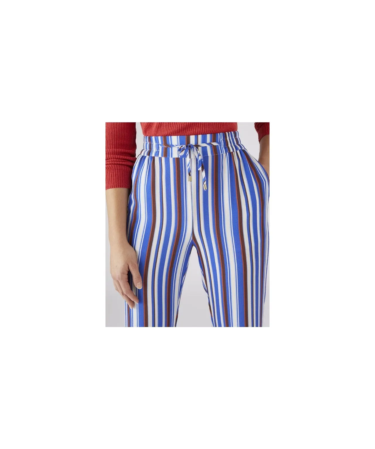 Vertical Striped Straight Leg Trousers