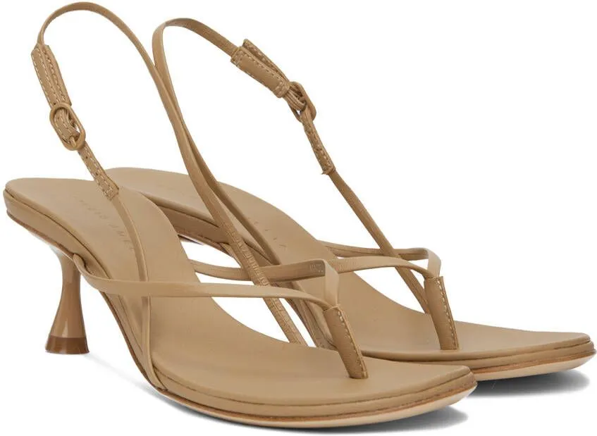 Studio Amelia Wishbone 50 Heeled Sandals in Beige