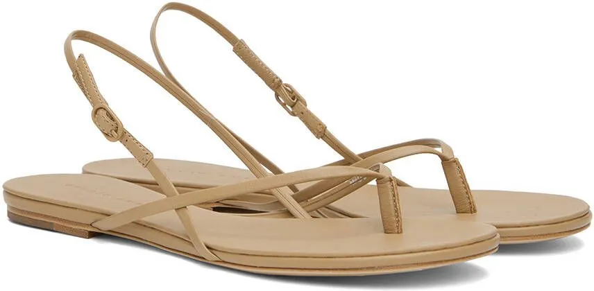 Studio Amelia Beige Wishbone Flat Sandals