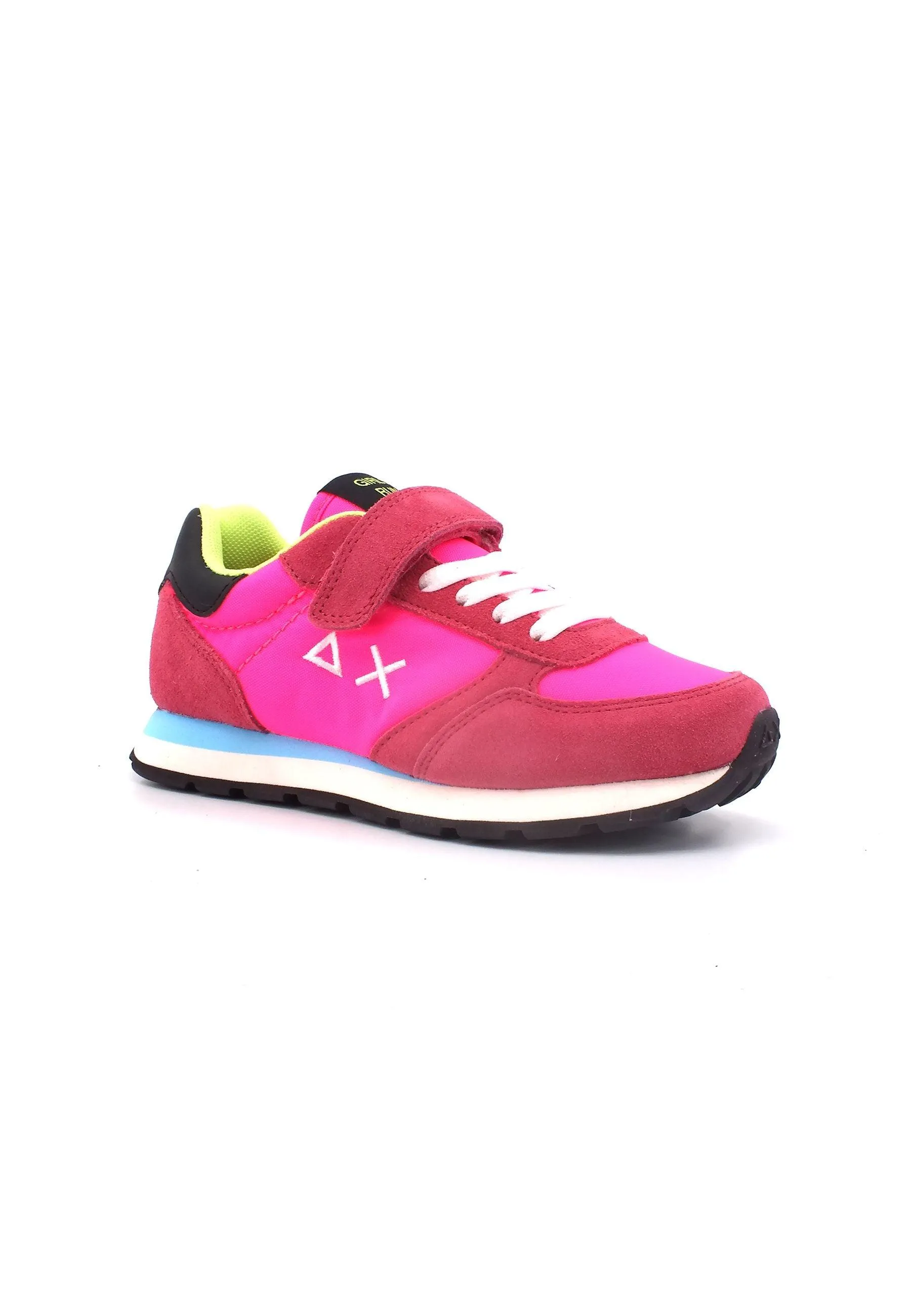 SUN68 Kids Pink Fluorescent Nylon Sneaker Z33401B