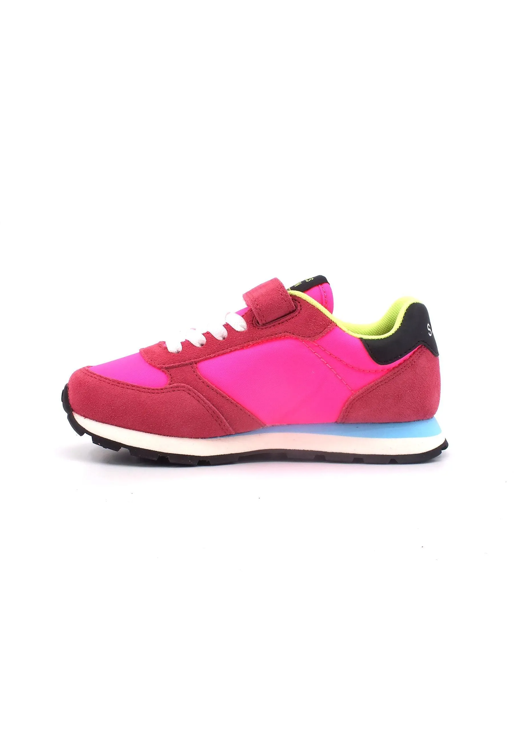 SUN68 Kids Pink Fluorescent Nylon Sneaker Z33401B