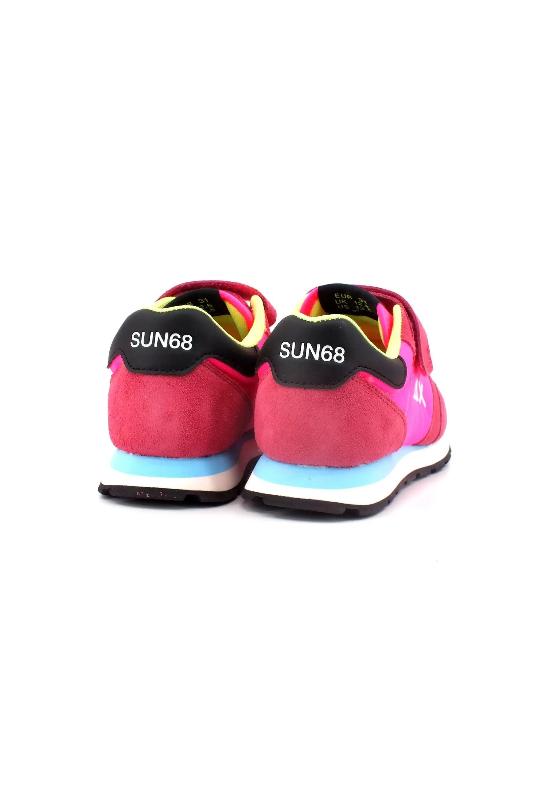 SUN68 Kids Pink Fluorescent Nylon Sneaker Z33401B