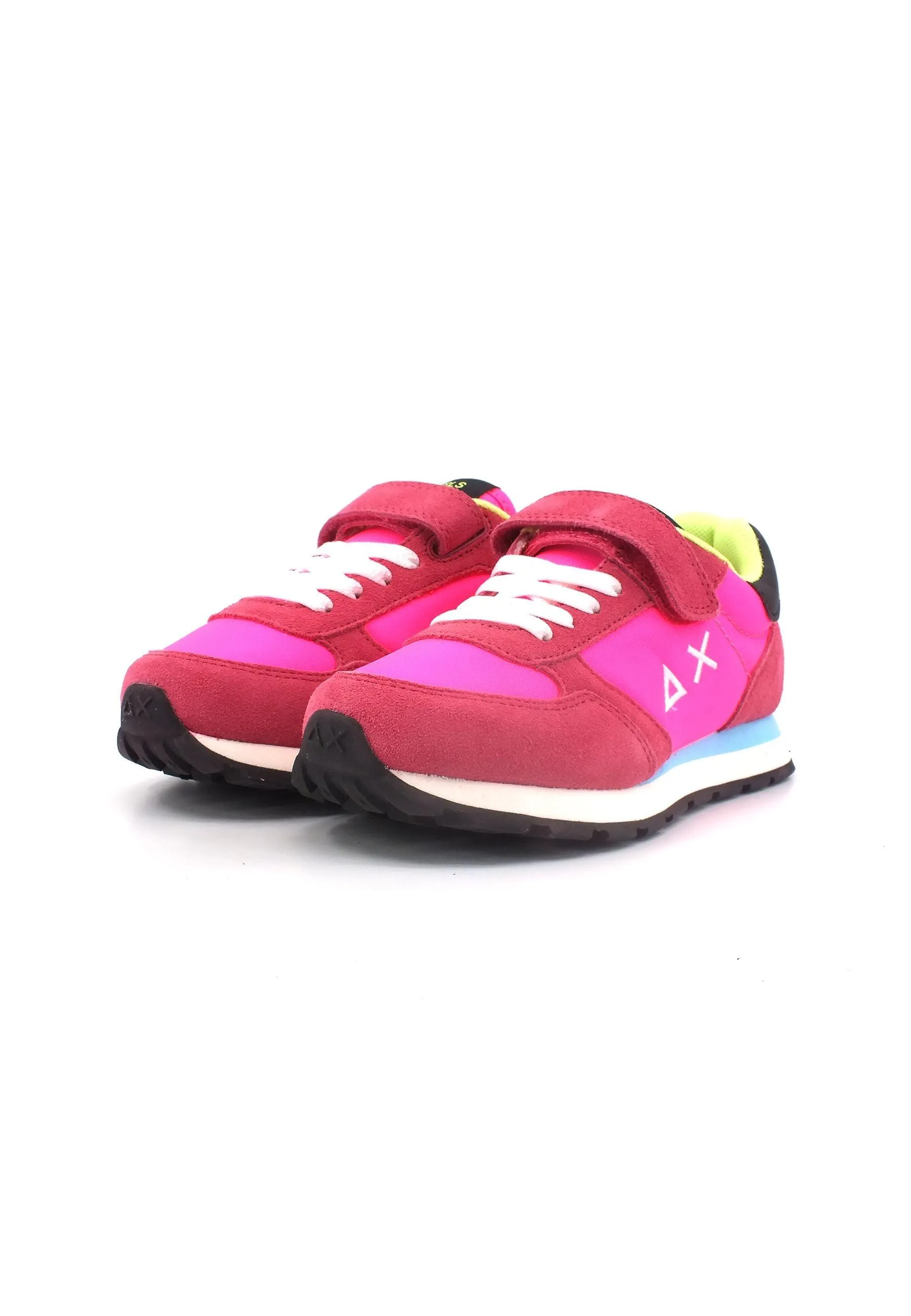 SUN68 Kids Pink Fluorescent Nylon Sneaker Z33401B