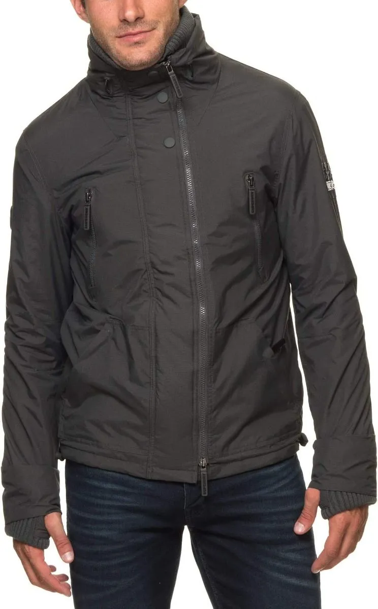 Deep Forest/Black Superdry Tech Wind Attacker Jacket with Polar Hood